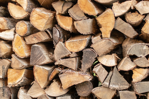 Brennholz, Holzscheite, Nahaufnahme