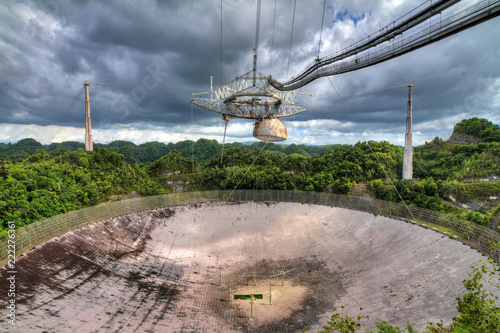 The Arecibo Observatory radio telescope in the hills of Arecibo, Puerto Rico photo