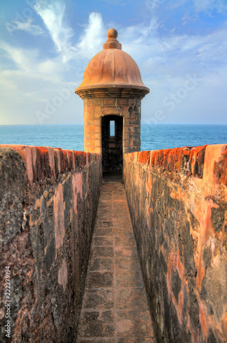 Beautiful sentry box (Guerite) at Fort San Cristobal in San Juan, Puerto Rico photo