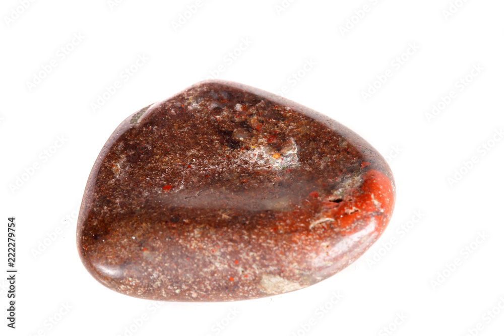 Macro mineral stone jasper on a white background