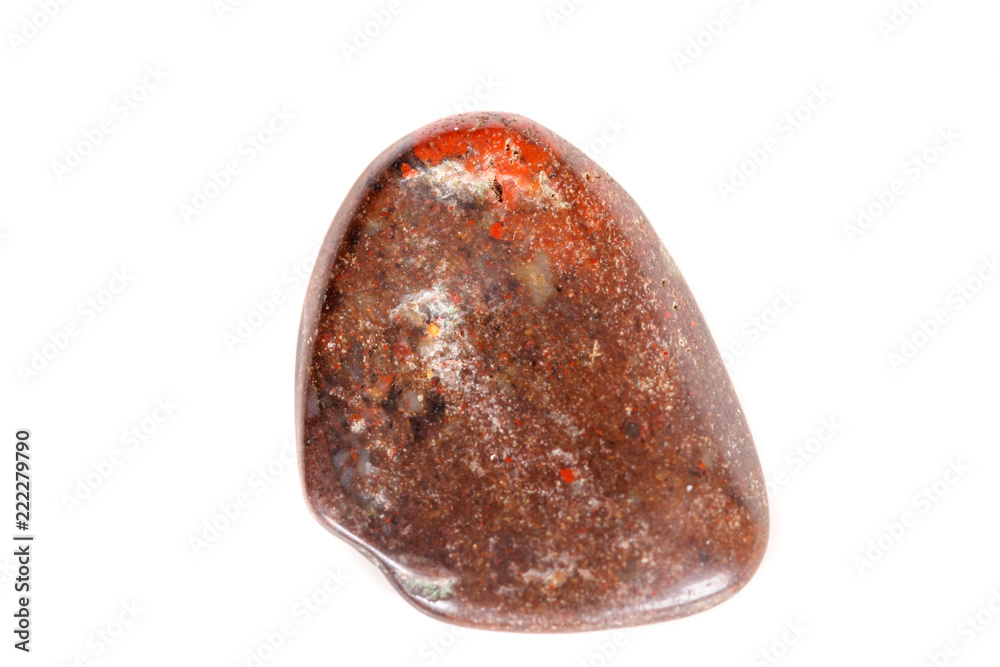 Macro mineral stone jasper on a white background