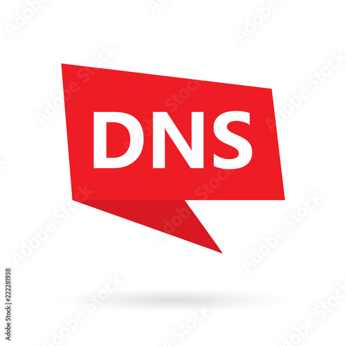 DNS (Domain Name System) acronym on a speach bubble- vector illustration