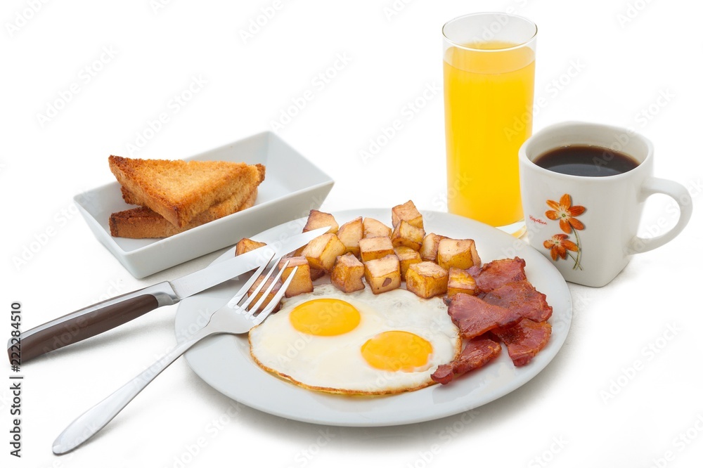succulent breakfast with a glass of juice and a cup of coffee succulent breakfast with a glass of juice and a cup of coffee