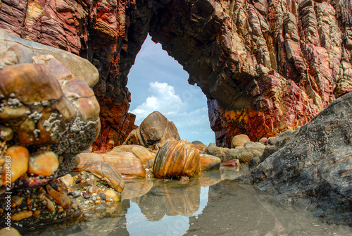 Pedra Furada (Holed Stone) at Jericoacoara beach - Ceara, Brazil photo
