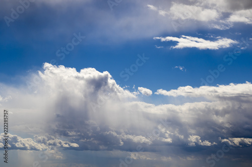Blue sky and beautiful clouds, nature background