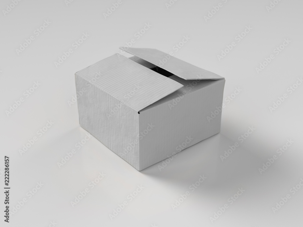 Fototapeta premium cardboard box on white