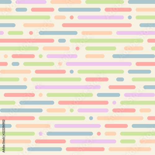 A simple seamless geometric pattern of rounded horizontal lines of different colors. Light shades.