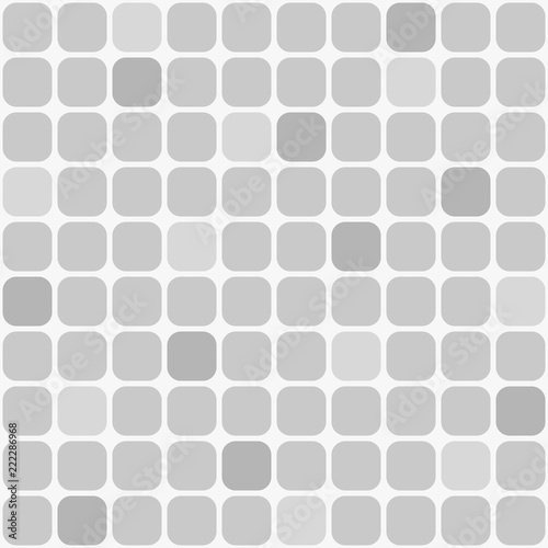 Seamless simple pattern of rounded squares. Shades of gray