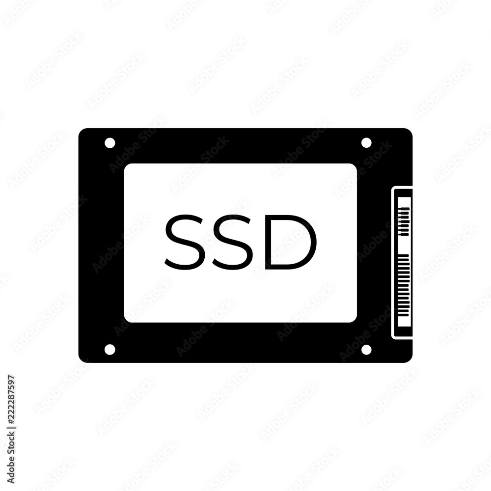SSD icon, silhouette, logo on white background Stock Vector | Adobe Stock