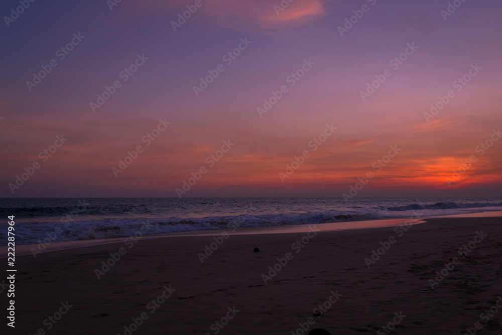 Landscape of sunset on the beach