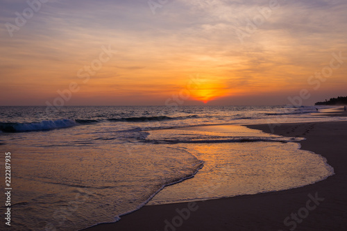 Landscape of sunset on the beach