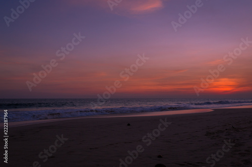 Landscape of sunset on the beach