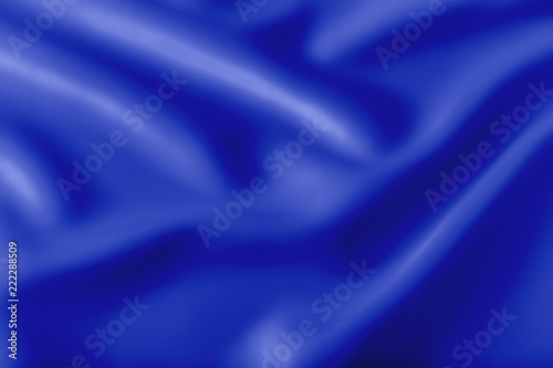 Smooth elegant blue silk or satin luxury cloth texture can use as abstract holidays background. Luxurious Christmas background or New Year background design.