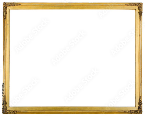 Fotografie Simple thin wooden frame isolated on white background