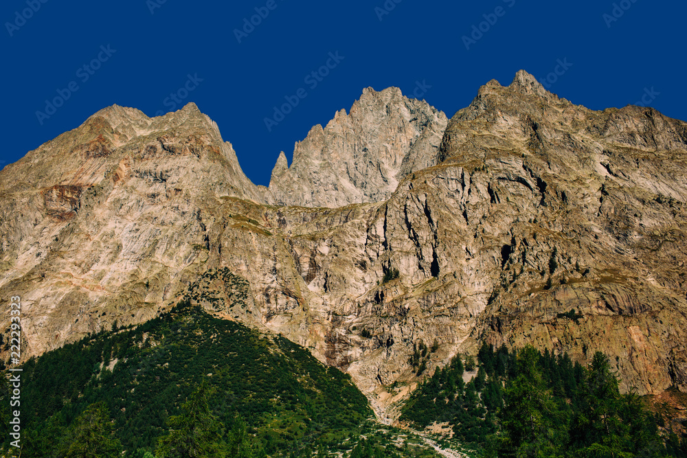 Mountain massif. Panorama from the, Courmayeur , Aosta Valley, Italy