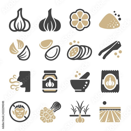 garlic icon set