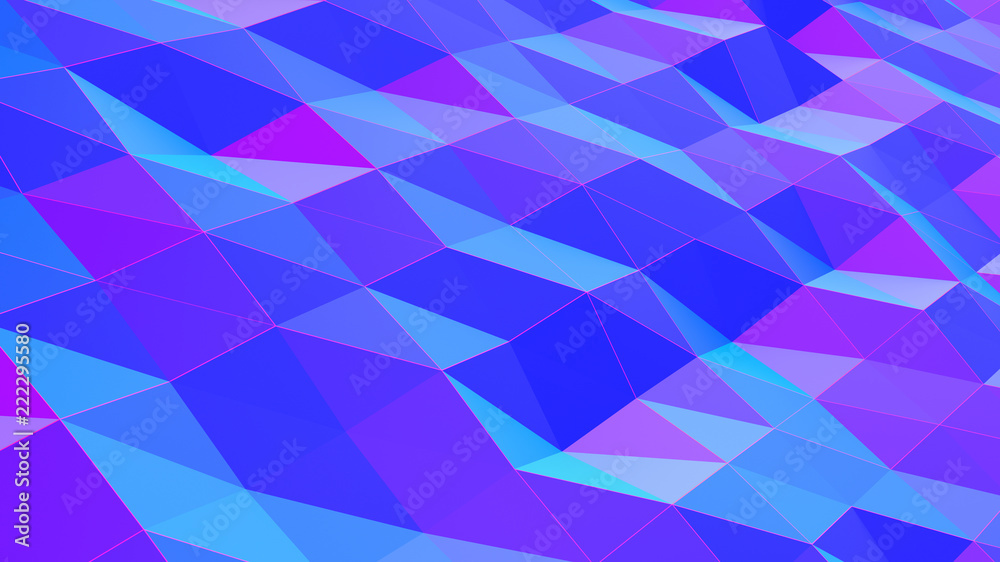 Fototapeta premium Holography Neon Abstract Low Poly Background