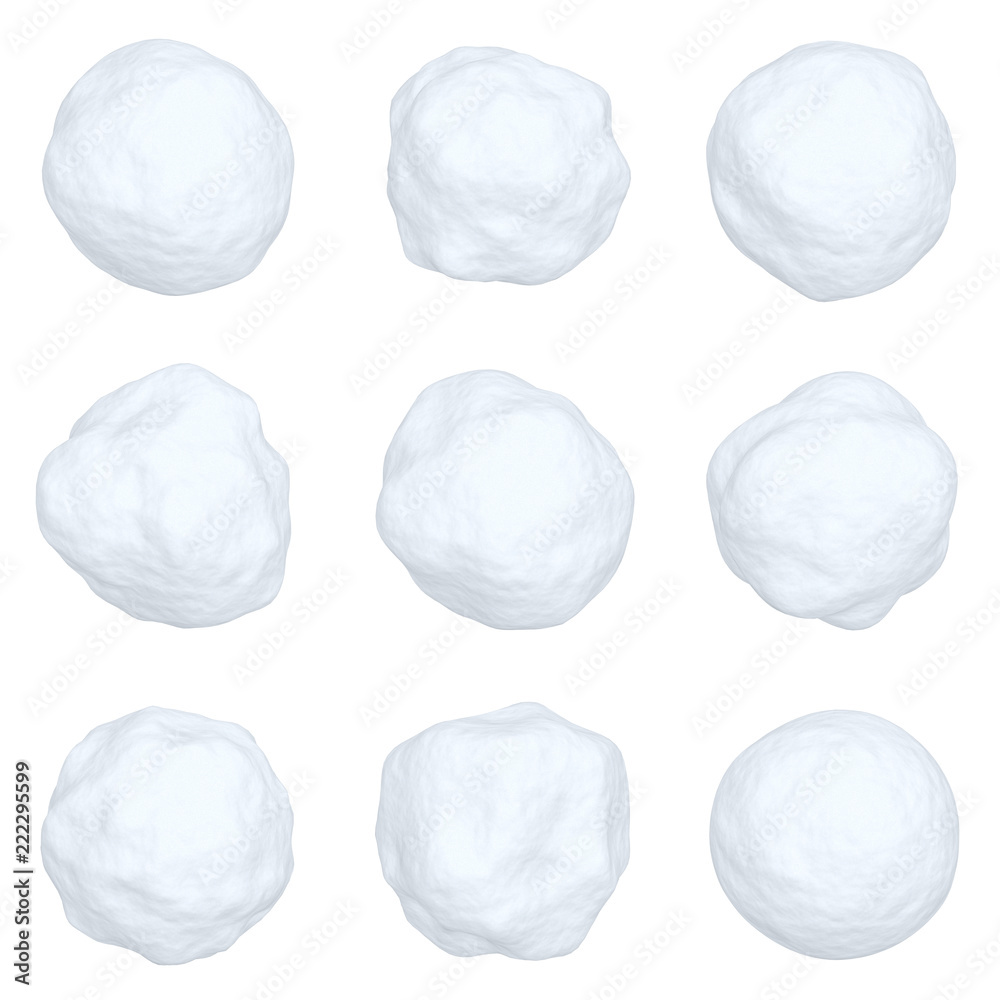 Set of snowballs isolated. Set of snowballs isolated.