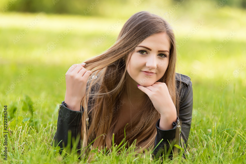 Beautiful woman relaxing in the green Beautiful woman relaxing in the green