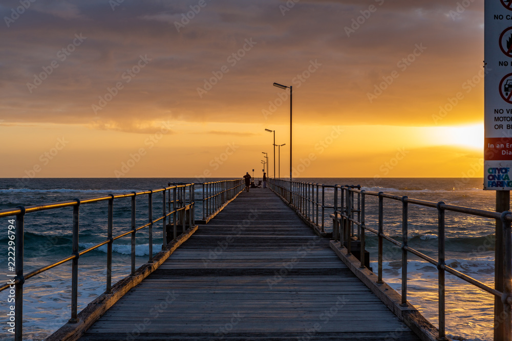 A sunset from on the Port Noarlunga Jetty in Port Noarlunga South Australia on 12th September 2018