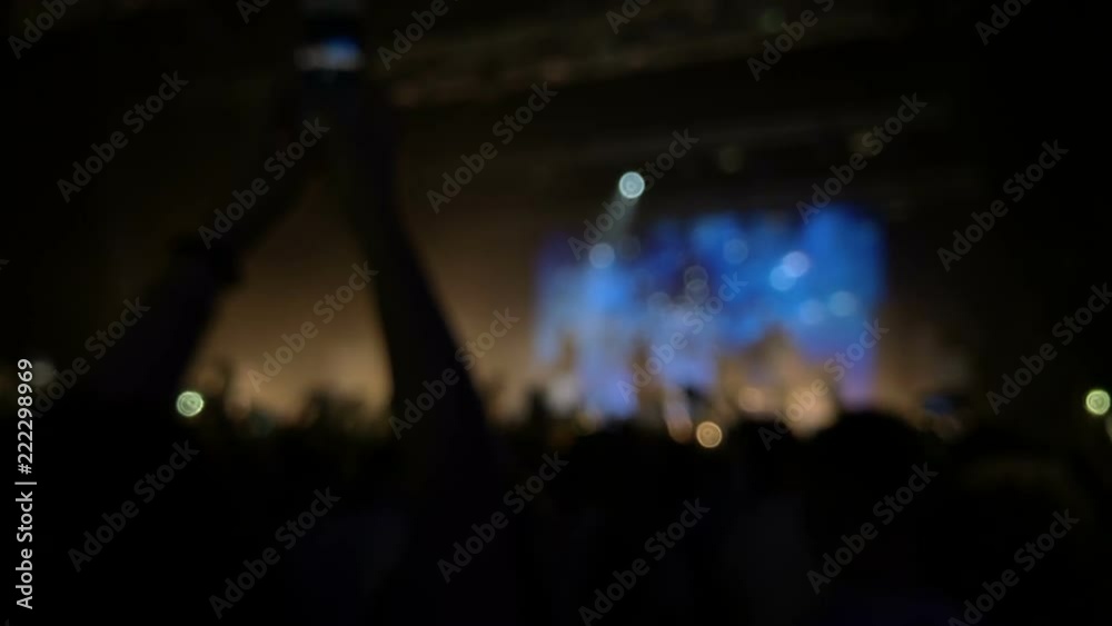 Concert Crowd Silhouettes, Slow Motion Concert Crowd Silhouettes, Slow Motion