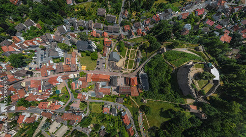 Luftbild Lindenfels und Burg im Odenwald photo