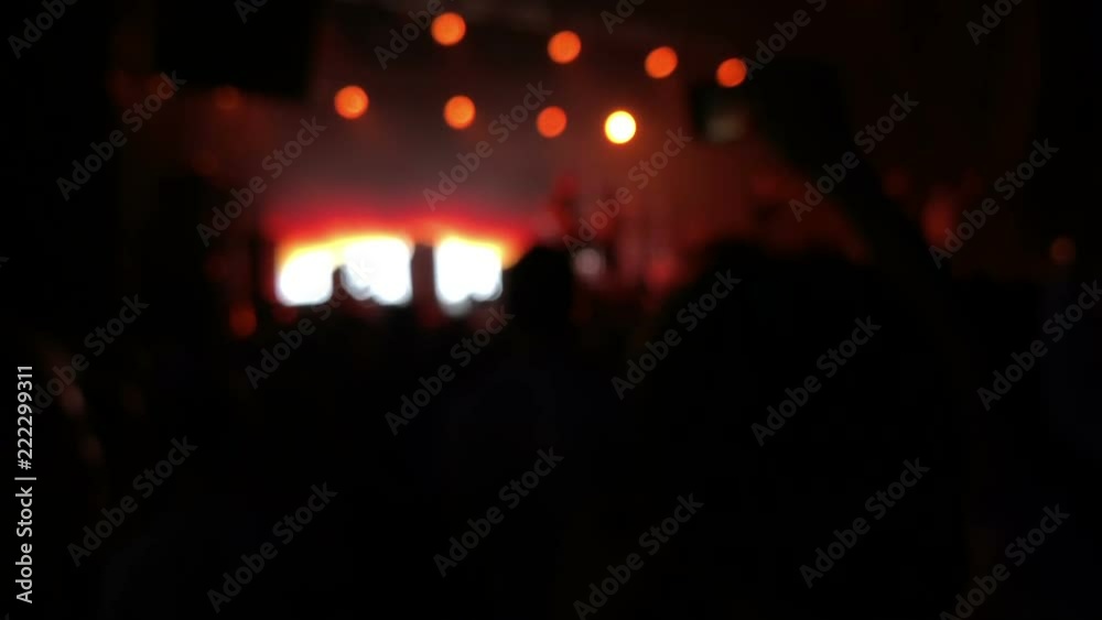 Concert Crowd Silhouettes, Slow Motion Concert Crowd Silhouettes, Slow Motion