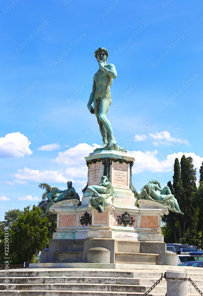 David statue at Piazzale Michelangelo / Michelangelo Square Florence city Tuscany Italy