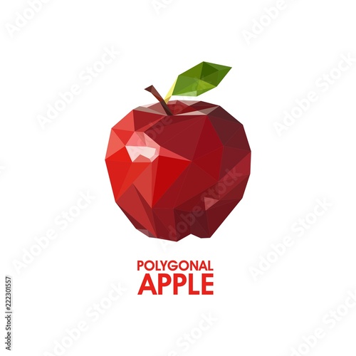 polygonal apple logo icon vector graphic