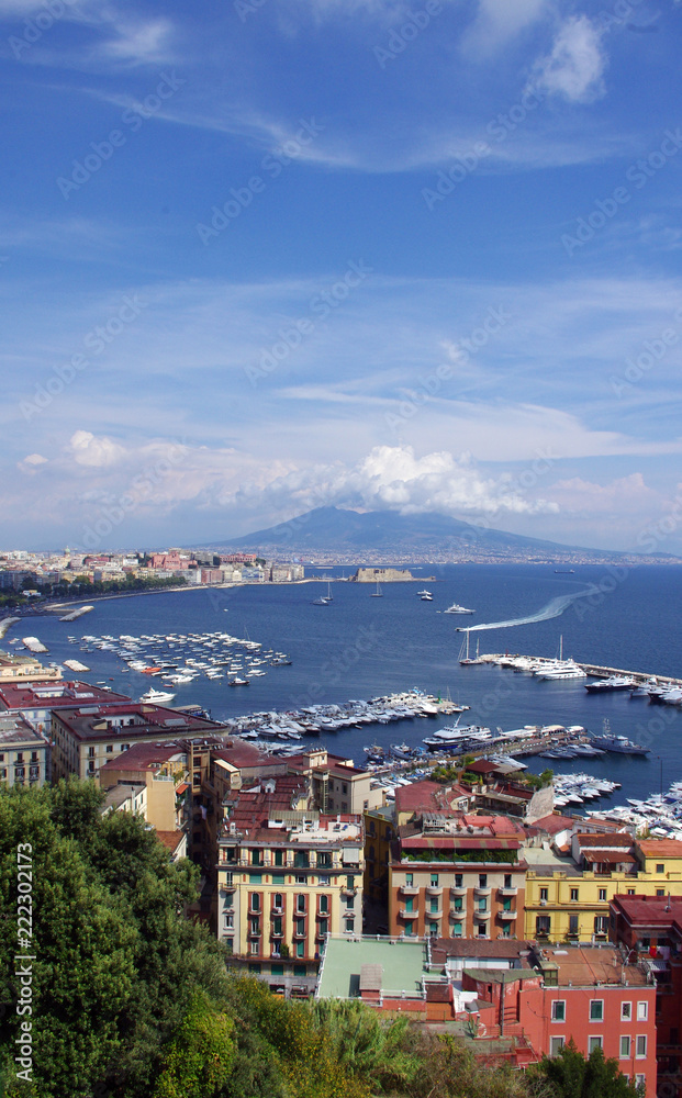 Bay of Naples across to Vesuvius, Italy
