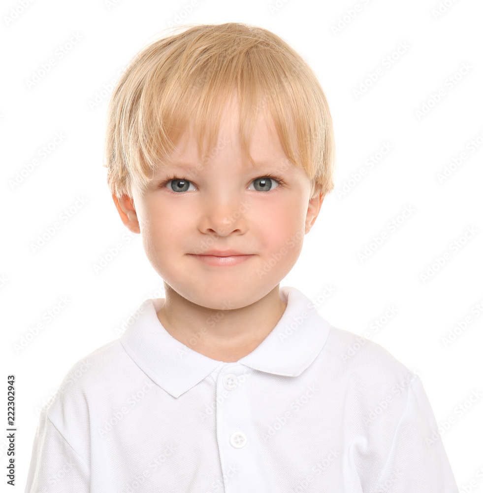 Cute little boy on white background Cute little boy on white background