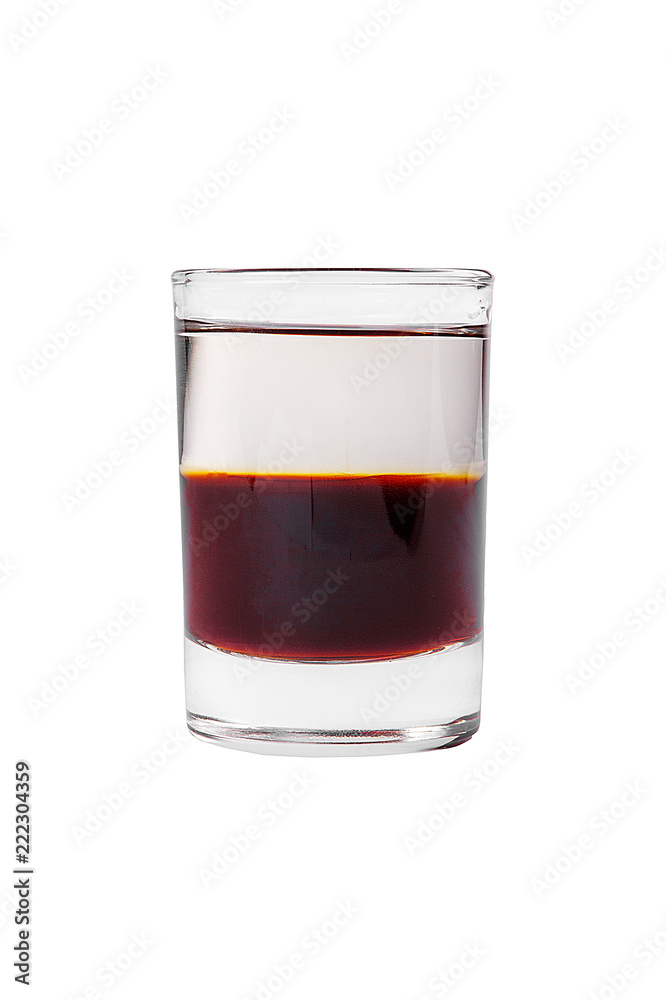 Shot of cocktail isolated white Shot of cocktail isolated white