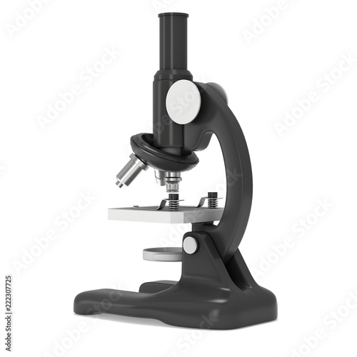 Microscope Biology School Laboratory Equipment. Science Education Symbol. 3d render isolated on white