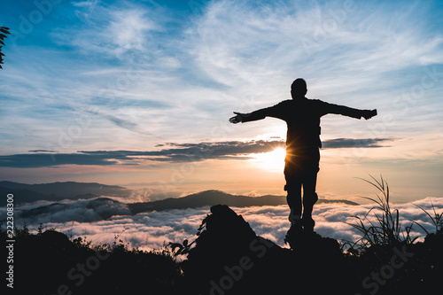 Wallpaper Mural human On the Moutain Sunrise And fog On the Moutain winter season  Torontodigital.ca