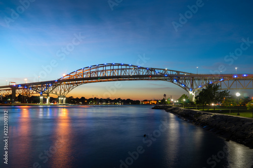 Blue Water Bridge at sunset photo
