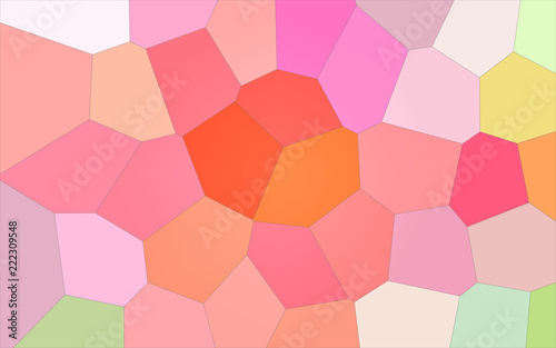 Abstract illustration of white and red bright Giant Hexagon background, digitally generated.