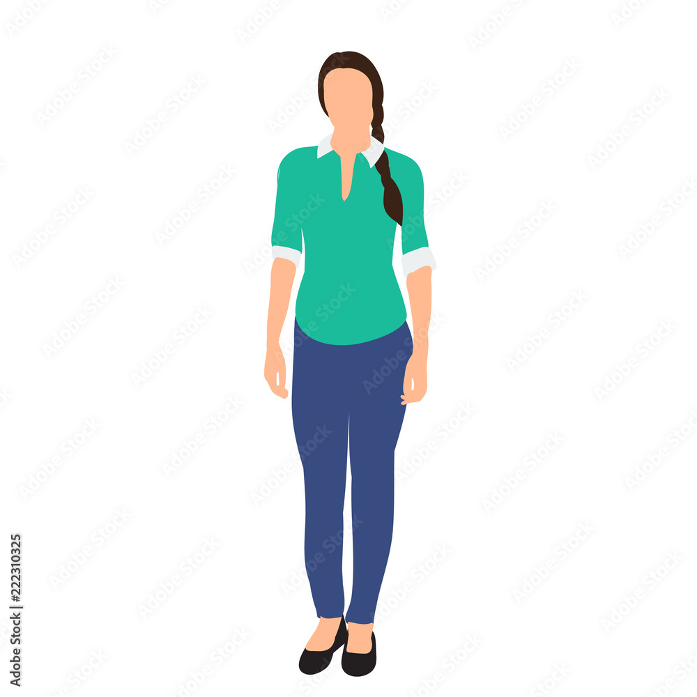 flat style girl is walking flat style girl is walking