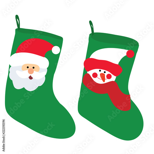 isolated, green christmas sock