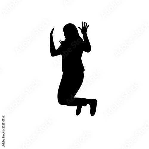 silhouette girl jumping