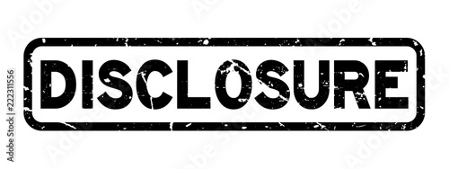 Grunge black disclosure word square rubber seal stamp on white background