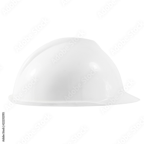 White safety helmet with white background.