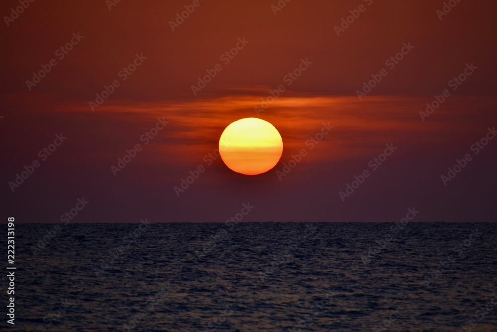 Sunset over the sea (Cambodia)