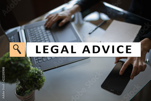 Legal advice ext on virtual screen. Consulting. Attorney at law. lawyer, Business and Finance concept.