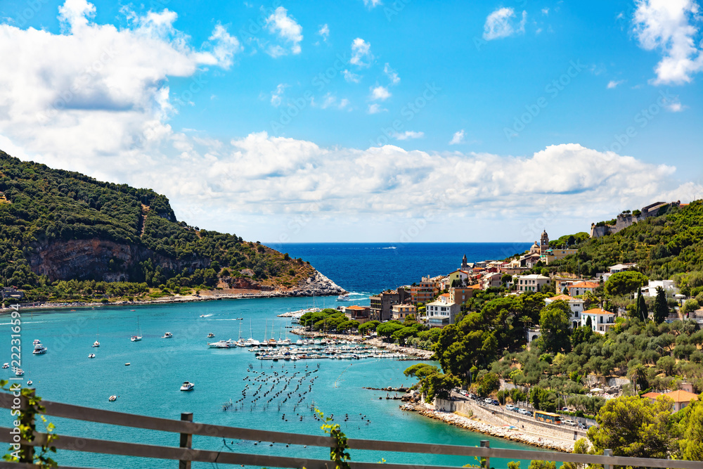 Portovenere, Cinque Terre, Ligurie, Italie - Vue aérienne du village et du port