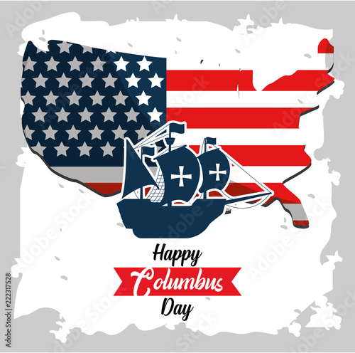 Happy columbus day card