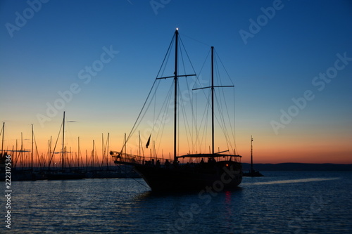 Beautiful sunset at Lake Balaton in Hungary