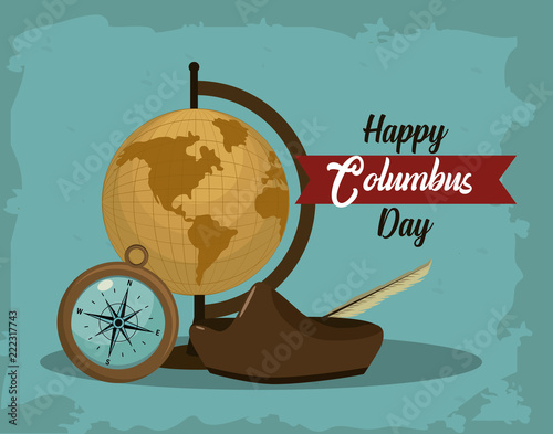 Happy columbus day card