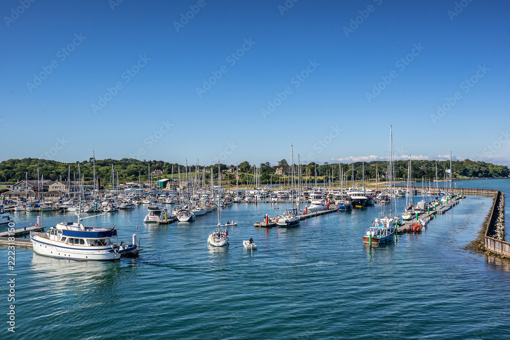 Cowes marina on the Isle of Wight in the south of England