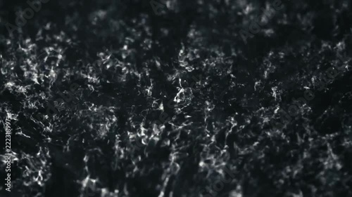 Real bubble entropy on black background - boiling water - abstract graphic title background - black and white