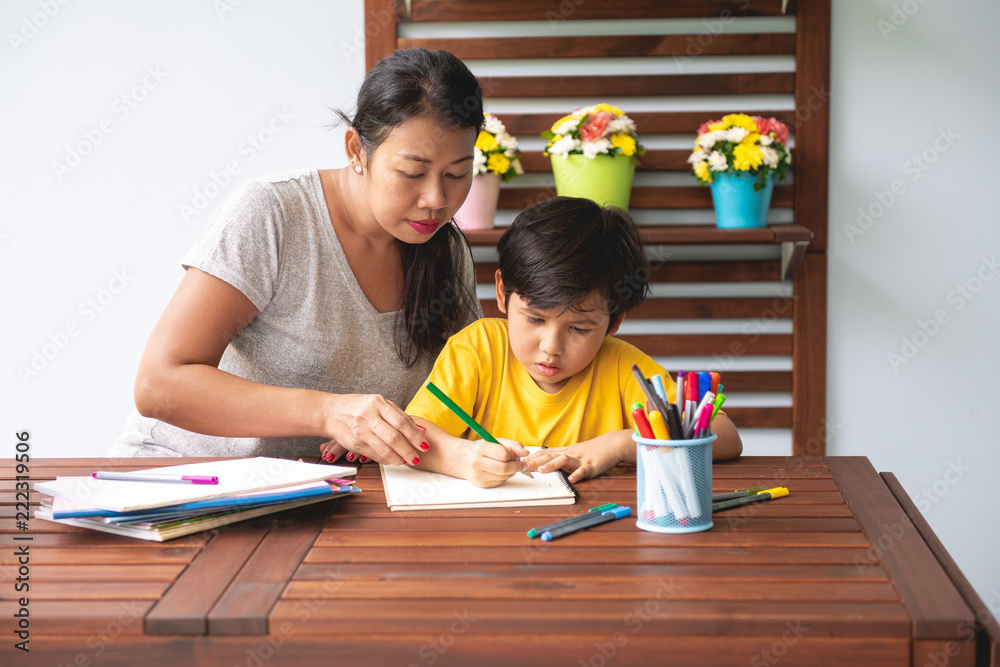Fototapeta premium Children homework.